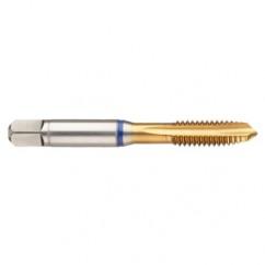 43832 3B 4-Flute Cobalt Blue Ring Spiral Point Plug Tap-TiN - Exact Industrial Supply