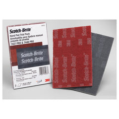 Scotch-Brite PRO Hand Pad 64933 Multi Pack 1 - 6″ × 9″ pad 7447 PRO and 1 - 6″ × 9″ pad 7448 PRO per bag - Exact Industrial Supply