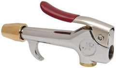 Value Collection - 90 Max psi Safety Nozzle Thumb Lever Blow Gun - 1/4 NPT, 1/8" Tube Length, Chrome Plated Zinc - Exact Industrial Supply