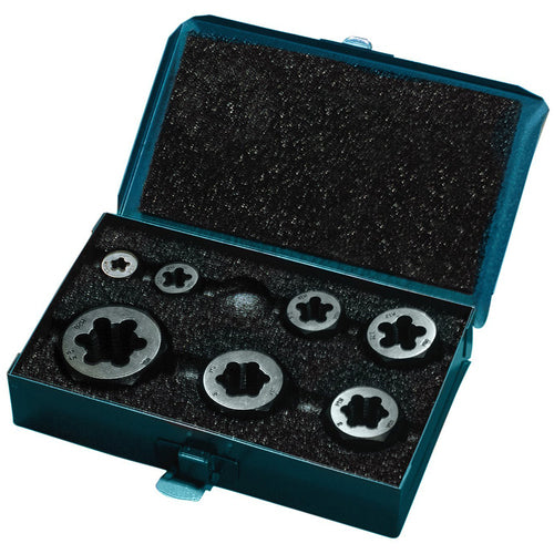 485 7 Piece Metric Carbon Steel Hexagon Rethreading Die Set - Exact Industrial Supply