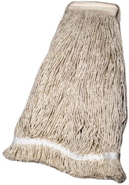 Ability One - 1-1/4" Large Blended Fiber Cut End Mop Head - 2 Ply, Clamp Jaw Connection - Exact Industrial Supply