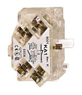 Square D - NO/NC, Multiple Amp Levels, Electrical Switch Contact Block - 125 VAC and 240 VAC, Screw Terminal, 30mm Hole, For Use with 9001K/SK - Exact Industrial Supply