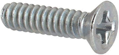 Value Collection - #4-40 UNC, 7/16" OAL Phillips Drive Machine Screw - Flat Head, Grade J82 Steel, Zinc-Plated Finish, Without Washer - Exact Industrial Supply