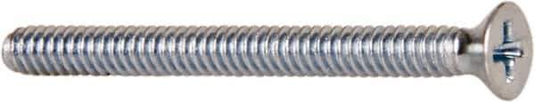 Value Collection - #4-40 UNC, 1-1/4" OAL Phillips Drive Machine Screw - Flat Head, Grade J82 Steel, Zinc-Plated Finish, Without Washer - Exact Industrial Supply
