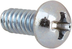 Value Collection - #4-40 UNC, 1/4" Length Under Head Phillips Drive Machine Screw - Round Head, Grade J82 Steel, Zinc-Plated Finish, Without Washer - Exact Industrial Supply