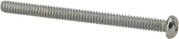 Value Collection - #4-40 UNC, 1-1/2" Length Under Head Phillips Drive Machine Screw - Round Head, Grade J82 Steel, Zinc-Plated Finish, Without Washer - Exact Industrial Supply