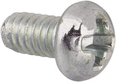 Value Collection - #5-40 UNC, 1/4" Length Under Head Phillips Drive Machine Screw - Round Head, Grade J82 Steel, Zinc-Plated Finish, Without Washer - Exact Industrial Supply