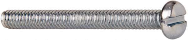 Value Collection - #5-40 UNC, 1-1/4" Length Under Head Slotted Drive Machine Screw - Pan Head, Grade J82 Steel, Zinc-Plated Finish, Without Washer - Exact Industrial Supply