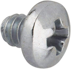 Value Collection - #4-40 UNC, 1/8" Length Under Head Phillips Drive Machine Screw - Pan Head, Grade J82 Steel, Zinc-Plated Finish, Without Washer - Exact Industrial Supply