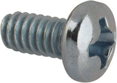 Value Collection - #5-40 UNC, 1/4" Length Under Head Phillips Drive Machine Screw - Pan Head, Grade J82 Steel, Zinc-Plated Finish, Without Washer - Exact Industrial Supply