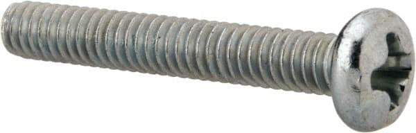 Value Collection - #5-40 UNC, 7/8" Length Under Head Phillips Drive Machine Screw - Pan Head, Grade J82 Steel, Zinc-Plated Finish, Without Washer - Exact Industrial Supply