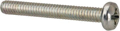 Value Collection - #5-40 UNC, 1" Length Under Head Phillips Drive Machine Screw - Pan Head, Grade J82 Steel, Zinc-Plated Finish, Without Washer - Exact Industrial Supply