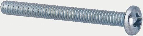 Value Collection - #5-40 UNC, 1-1/4" Length Under Head Phillips Drive Machine Screw - Pan Head, Grade J82 Steel, Zinc-Plated Finish, Without Washer - Exact Industrial Supply