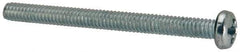 Value Collection - #5-40 UNC, 1-1/2" Length Under Head Phillips Drive Machine Screw - Pan Head, Grade J82 Steel, Zinc-Plated Finish, Without Washer - Exact Industrial Supply