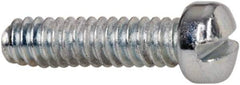 Value Collection - #4-40 UNC, 7/16" Length Under Head Slotted Drive Machine Screw - Fillister Head, Grade J82 Steel, Zinc-Plated Finish, Without Washer - Exact Industrial Supply