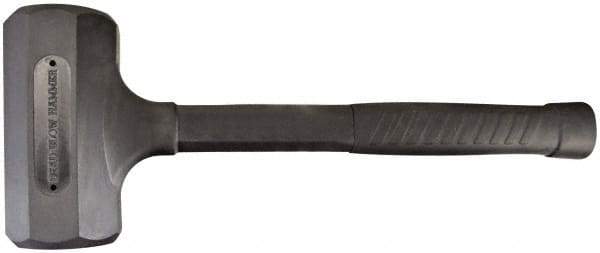 Paramount - 52 oz Head 2-1/8" Face Diam Rubber Dead Blow Hammer - 14-5/8" OAL, Rubber-Covered Steel Handle - Exact Industrial Supply