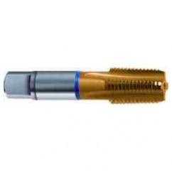 3/8-18 Dia. - 5 FL - Cobalt Spiral Flute NPTF - Blue Ring Tap-TiN-25 Degree Helix - Exact Industrial Supply