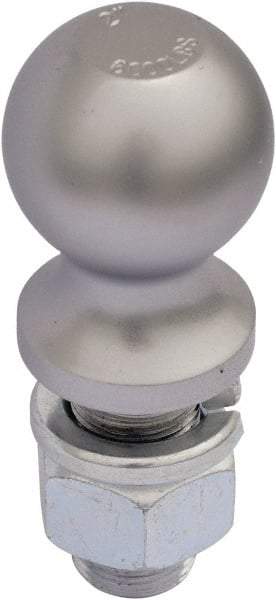 Vestil - 2" Diam, 2" Shank Length, Hitch Ball - 1" Shank Diam, 5,000 Lb Capacity, Chrome - Exact Industrial Supply