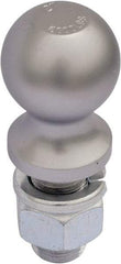 Vestil - 2" Diam, 2" Shank Length, Hitch Ball - 1" Shank Diam, 5,000 Lb Capacity, Chrome - Exact Industrial Supply