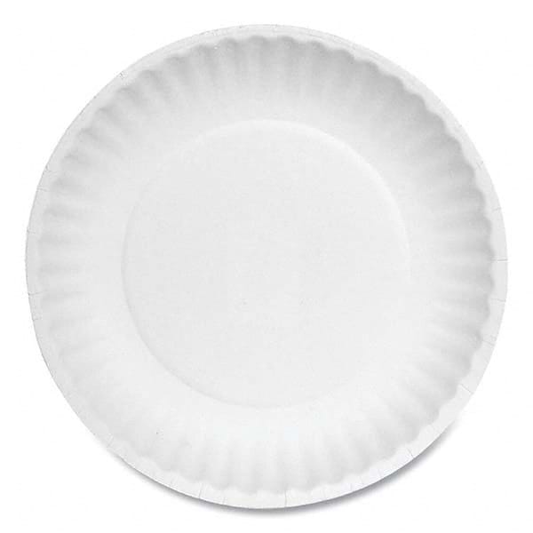 AJM Packaging Corporation - Paper Plates, 6" Diam, White, Bulk Pack, 1000/Carton - Exact Industrial Supply