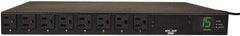 Tripp-Lite - 8 Outlets, 120 VAC15 Amps, 12' Cord, Power Outlet Strip - Rack Mount, 5-15R NEMA Configuration, 19" Strip - Exact Industrial Supply