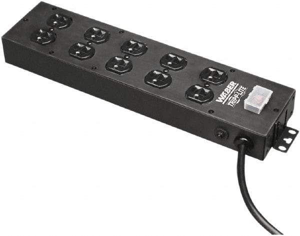 Tripp-Lite - 8 Outlets, 120 VAC15 Amps, 15' Cord, Power Outlet Strip - Keyhole, Tab Mount, 5-15 NEMA Configuration, 17-1/2" Strip - Exact Industrial Supply