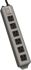 Tripp-Lite - 6 Outlets, 120 VAC15 Amps, 15' Cord, Power Outlet Strip - Keyhole, Tab Mount, 5-15 NEMA Configuration, 13-3/4" Strip - Exact Industrial Supply