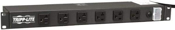 Tripp-Lite - 12 Outlets, 120 VAC20 Amps, 15' Cord, Power Outlet Strip - Rack Mount, 5-15/20R NEMA Configuration, 9" Strip - Exact Industrial Supply