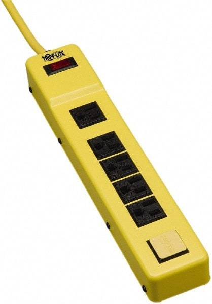 Tripp-Lite - 6 Outlets, 120 VAC15 Amps, 6' Cord, Power Outlet Strip - Keyhole, Tab Mount, 5-15 NEMA Configuration, 12.23" Strip - Exact Industrial Supply