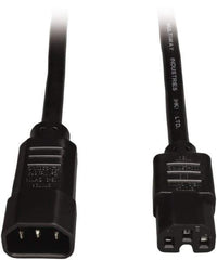 Tripp-Lite - 6', 14/3 Gauge/Conductors, Black Indoor Replacement Cord - 0 Receptacles, 15 Amps, 120 VAC, UL SJT, NEMA IEC-320 - Exact Industrial Supply