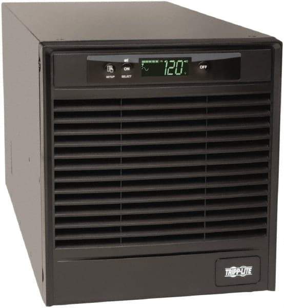 Tripp-Lite - 20 Amp, 3,000 VA, Tower & Rack Mount Online Backup Uninterruptible Power Supply - Backup 4.1 min with Full Load & 13.8 min with Half Load, 120 VAC Input & Output, 2,700 Watt Output, 1 Phases, 9 Outlets - Exact Industrial Supply