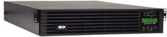 Tripp-Lite - 20 Amp, 3,000 VA, Tower & Rack Mount Online Backup Uninterruptible Power Supply - Backup 4.1 min with Full Load & 13.8 min with Half Load, 120 VAC Input & Output, 2,700 Watt Output, 1 Phases, 9 Outlets - Exact Industrial Supply