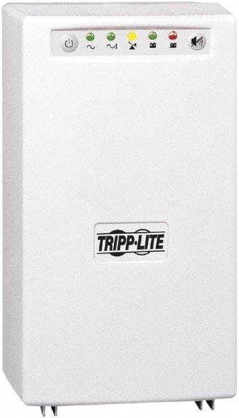 Tripp-Lite - 15 Amp, 700 VA, Tower Mount Line Interactive Backup Uninterruptible Power Supply - Backup 18 min with Full Load & 42 min with Half Load, 120 VAC Input & Output, 450 Watt Output, 1 Phases, 6 Outlets - Exact Industrial Supply