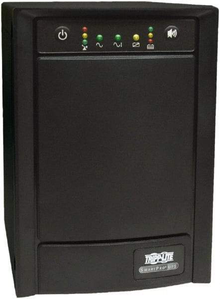 Tripp-Lite - 15 Amp, 1,050 VA, Tower Mount Line Interactive Backup Uninterruptible Power Supply - Backup 7 min with Full Load & 19 min with Half Load, 120 VAC Input & Output, 650 Watt Output, 1 Phases, 6 Outlets - Exact Industrial Supply