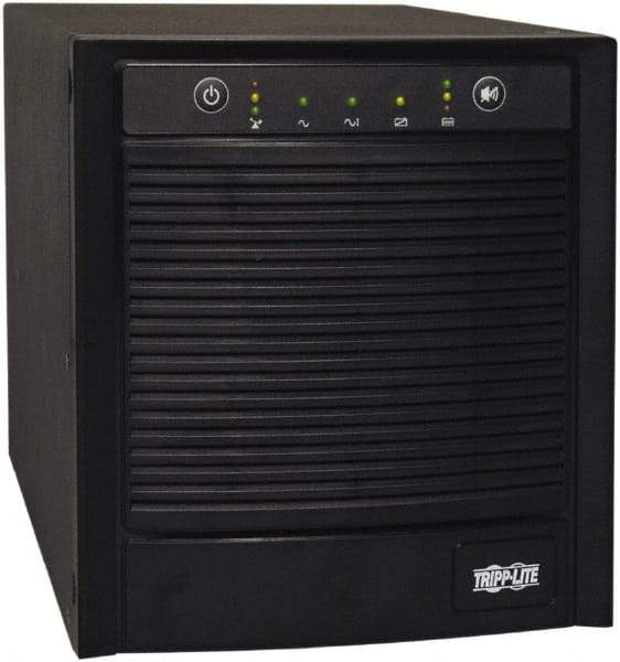 Tripp-Lite - 20 Amp, 3,000 VA, Tower Mount Line Interactive Backup Uninterruptible Power Supply - Backup 3-1/2 min with Full Load & 10 min with Half Load, 120 VAC Input & Output, 2,250 Watt Output, 1 Phases, 8 Outlets - Exact Industrial Supply