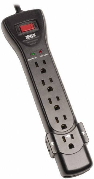 Tripp-Lite - 7 Outlets, 120 VAC15 Amps, 7' Cord, Power Outlet Strip - Floor, Keyhole Mount, 5-15 NEMA Configuration, 10.3" Strip - Exact Industrial Supply