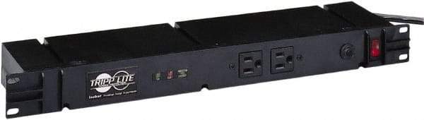 Tripp-Lite - 12 Outlets, 120 VAC15 Amps, 10' Cord, Power Outlet Strip - Floor, Keyhole Mount, 5-15 NEMA Configuration, 4" Strip - Exact Industrial Supply