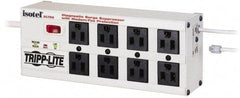 Tripp-Lite - 8 Outlets, 120 VAC15 Amps, 10' Cord, Power Outlet Strip - Floor, Keyhole Mount, 5-15 NEMA Configuration, 3-1/2" Strip - Exact Industrial Supply