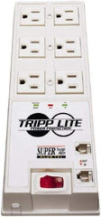 Tripp-Lite - 6 Outlets, 120 VAC15 Amps, 6' Cord, Power Outlet Strip - Floor, Keyhole Mount, 5-15 NEMA Configuration, 9-1/2" Strip - Exact Industrial Supply