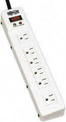 Tripp-Lite - 6 Outlets, 120 VAC15 Amps, 6' Cord, Power Outlet Strip - Floor, Keyhole Mount, 5-15 NEMA Configuration, 2-1/4" Strip - Exact Industrial Supply