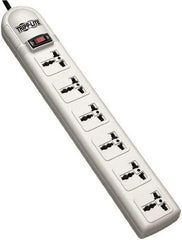 Tripp-Lite - 6 Outlets, 120 VAC10 Amps, 4' Cord, Power Outlet Strip - Floor, Keyhole Mount, British NEMA Configuration, 2-1/2" Strip - Exact Industrial Supply