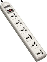 Tripp-Lite - 6 Outlets, 120 VAC10 Amps, 4' Cord, Power Outlet Strip - Floor, Keyhole Mount, British NEMA Configuration, 2-1/2" Strip - Exact Industrial Supply
