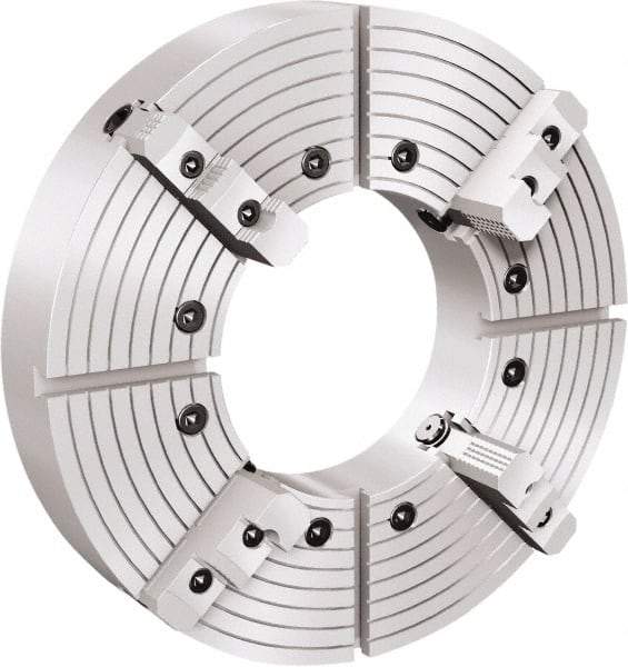 Samchully - 4 Jaw, 600mm Diam, Independent Manual Lathe Chuck - Plain Back Mount, Adjustable, 120mm Through Hole Diam, Cast Iron (Semi-Steel) - Exact Industrial Supply