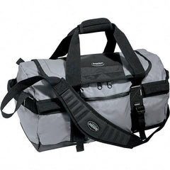 Bucket Boss - 2 Pocket Gray & Black Tarpaulin Tool Bag - 20" Wide x 12" Deep x 12" High - Exact Industrial Supply