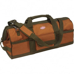 Bucket Boss - 16 Pocket Brown & Green Polyester Tool Bag - 24" Wide x 10" Deep x 10" High - Exact Industrial Supply