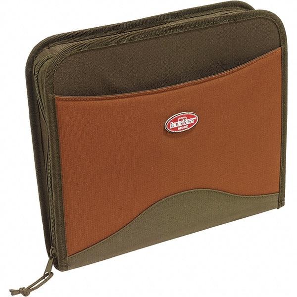 Bucket Boss - 11 Pocket Brown & Green Polyester Contractor's Portfolio - 15" Wide x 4" Deep x 12" High - Exact Industrial Supply