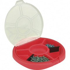 Bucket Boss - 6 Pocket General Purpose Holster - Plastic, Clear Lid/Red, 12-1/2" Wide x 1" High - Exact Industrial Supply