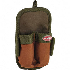 Bucket Boss - 2 Pocket General Purpose Holster - Polyester, Brown & Green - Exact Industrial Supply