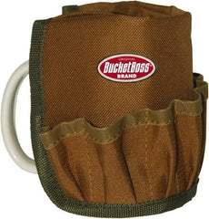 Bucket Boss - 12 Pocket General Purpose Holster - Polyester, Brown & Green - Exact Industrial Supply