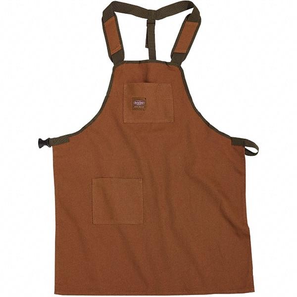 Bucket Boss - 30 to 52" Waist Apron - 2 Pocket, Brown/Green, Canvas - Exact Industrial Supply